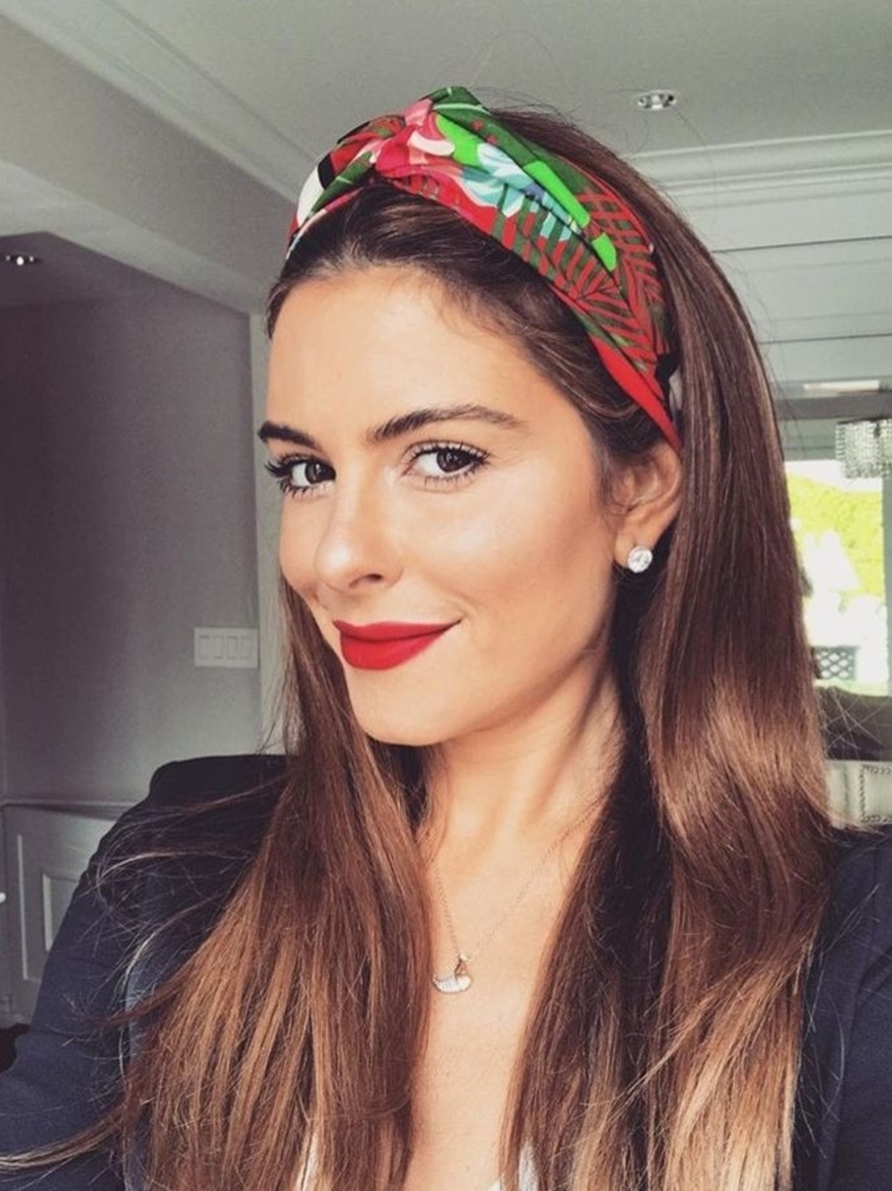 Zara Red and Green Knotted Floral Tropical Headband
